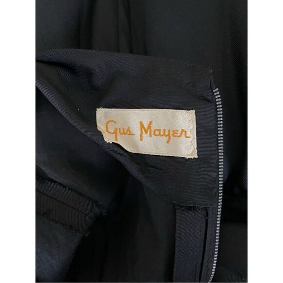 Vintage Gus Mayer 60s black cocktail flared out bow front cocktail dress - Picture 10 of 10